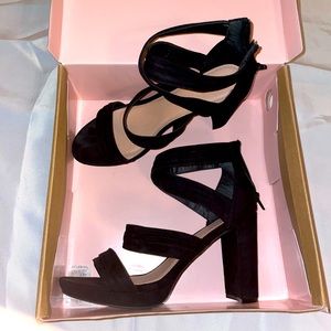 Black Suede Heels (size 9)